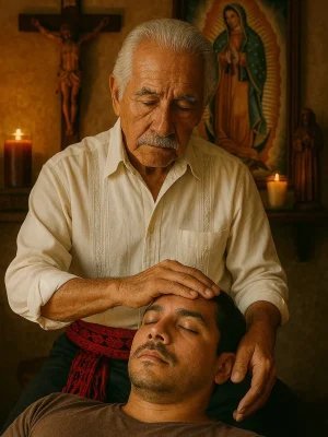 Maestro Salvador atendiendo una consulta espiritual